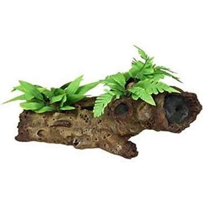 Image of Rosewood Mopani Wood with Silk Plants Aquarium Decor, Large