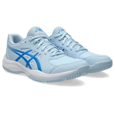 Image of Asics Court Slide 4 Multicourt tennis shoes, Women&#039;s, Size: 4.5, Light blue/blue coast Imitation leather/ textile