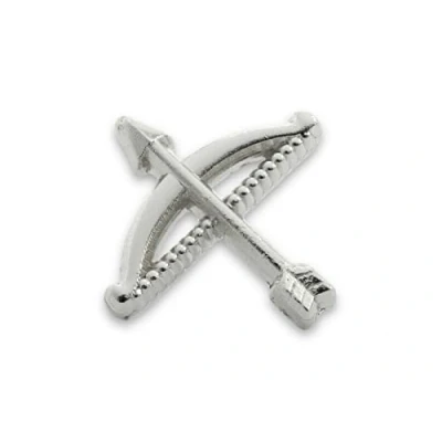 Image of Masonic Order of Secret Monitor (OSM) Bow and Arrow Silver Lapel Pin