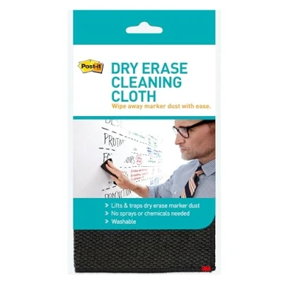 Image of Post it 3M Dry Erase Cleaning Cloth (MMMDEFCLOTH), 10 5/8&quot; x 5/8&quot;, Grey,white