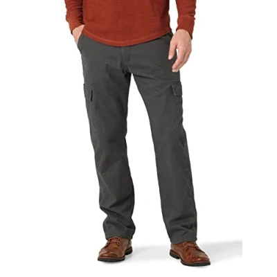 Image of Wrangler Authentics Men&#039;s Fleece Lined Cargo Pant, Anthracite Twill, 38W / 34L
