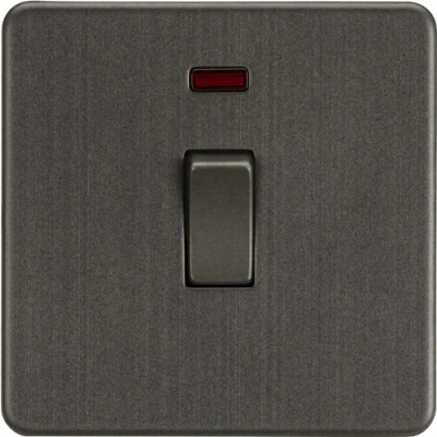 Image of KnightsBridge Screwless 20A 1G DP Switch with Neon Smoked Bronze