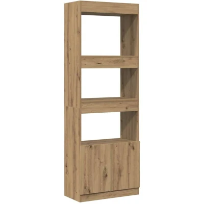 Image of vidaXL Highboard/Sideboard/Side Cabinet in Artisan Oak Engineered Wood Ample Storage Moisture Resistant 63x33x180 cm For Living Room, Bedroom, Office