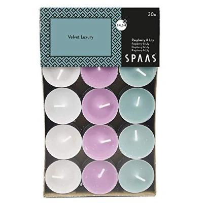 Image of Spaas 30 Scented Tealights Assorted Colours, ± 4.5 Hours, Velvet Luxury, Emerald Green