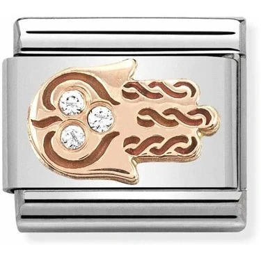 Image of Nomination Rose Gold Crystal Hand Of Fatima Charm
