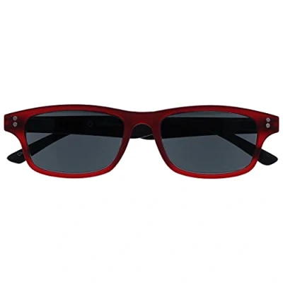 Image of UV Reader Rubberized Red Black Sun Readers Reading Glasses UV400 Mens Womens Optical Power +2.50
