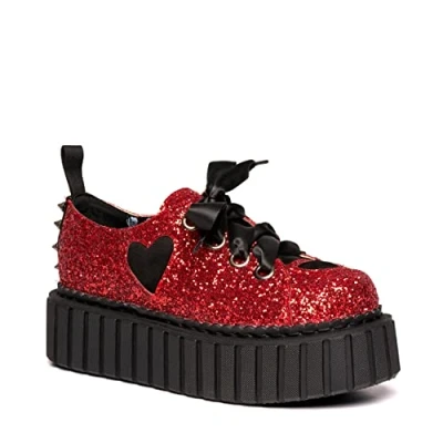 Image of LAMODA Women&#039;s Indulge Platform, Red Glitter, 3 UK