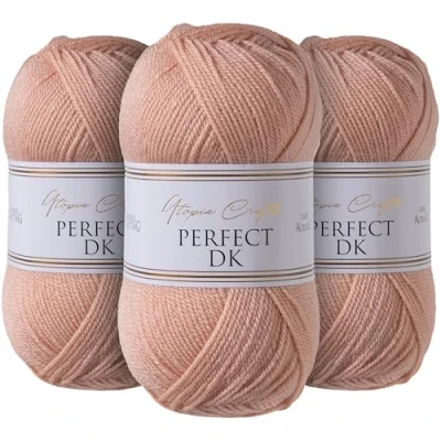 Image of Utopia Crafts DK Double Knitting Yarn 3X 100g (Powder Pink)