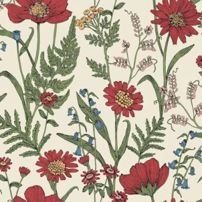 Image of Fine Décor Wild Meadow, Red