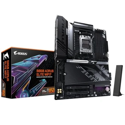 Image of GIGABYTE B850 AORUS ELITE WIFI7 Motherboard AMD Ryzen 9000 Series CPUs, 14+2+2 Phases Digital VRM, up to 8200MHz DDR5 (OC), 1xPCIe 5.0 + 2xPCIe 4.0 M.2, 2.5 LAN, WIFI 7, USB 3.2 Gen 2x2