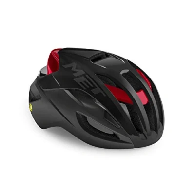 Image of MET Rivale MIPS Road Cycling Helmet In Black / Red Size Large (58 61 cm)