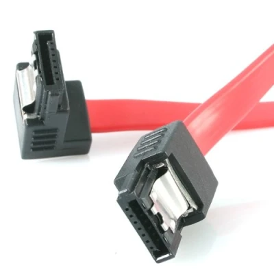 Image of StarTech.com 18in Latching SATA to Right Angle Serial ATA Cable 6Gbps 18 inch (LSATA18RA1)