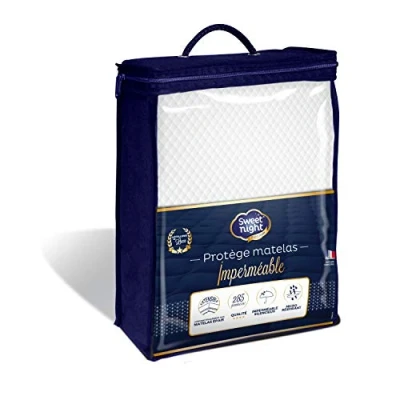 Image of Sweet Night Nikos Mesh Premium Waterproof Mattress Protector, Hotel Quality Cotton 140x190/200 cm White