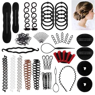 Image of 60 pcs Hair Styling Set, Design Tools Accessories DIY Modelling Tool Kit Hairdresser Set Magic Simple Fast Spiral Braid (BBB)