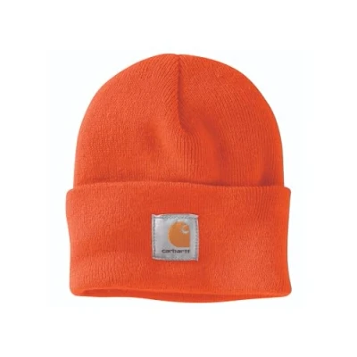 Image of Carhartt Unisex, Knit Cuffed Beanie, Brite Orange, One Size