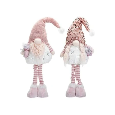 Image of Pink Standing Christmas Gonk (66 cm) 1 Pc. Adorable Assorted Designs, Perfect Festive Decor for Home, Office, Gift, &amp; More