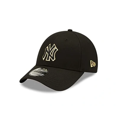 Image of New Era York Yankees MLB Cap Fanaccessoire Basecap Kopfbedeckung Snapback gebogener Schirm Schwarz One Size