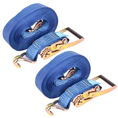 Image of 2X Large 50mm x 15m Heavy Duty Tie Down Ratchet Straps 2500kg Webbing Lorry Fasten