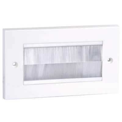 Image of Philex 70436W Double Width Cable Faceplate White
