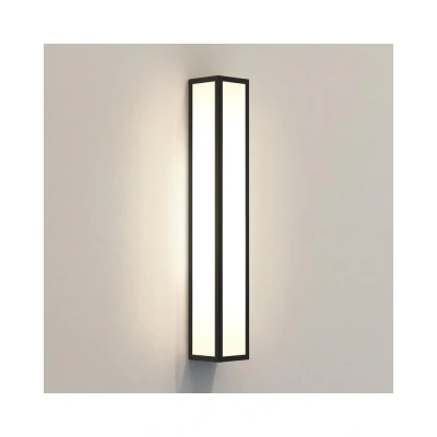 Image of Salerno Bathroom Flush Wall Light Textured Black IP44, LED E14