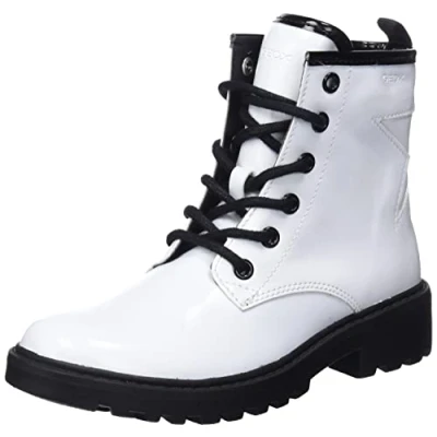 Image of Geox Girl&#039;s J Casey Girl G Ankle Boots, White Black, 13 UK
