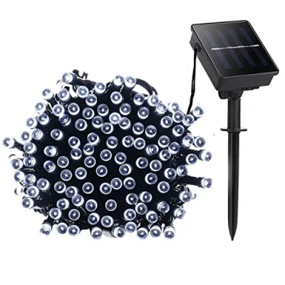 Image of Lamker String Lights Solar Powered 72ft/20M 200 LED Outdoor Waterproof Cool White 8 Modes Fairy Light Decorative for Patio Garden Yard Wall Fence Tree Christmas Wedding Party Festival Decor