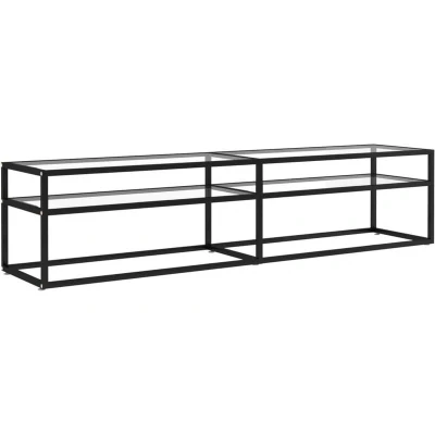 Image of vidaXL TV Cabinet Transparent 180x40x40.5 cm Tempered Glass
