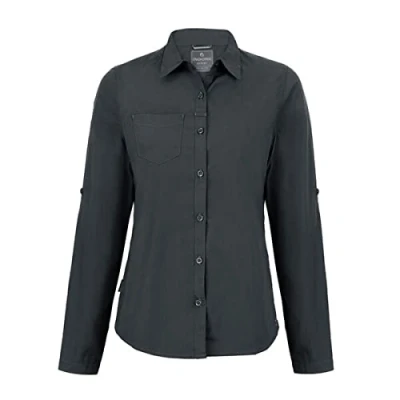 Image of Craghoppers Womens Expert Kiwi Long Sleeved Shirt, Carbon Grey, Size 10