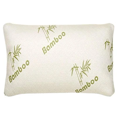 Image of Memory Foam BAMBOO Pillow, White Shredded Pillows Cool Comfort and Firm Neck Support Orthopedic Hypoallergenic Bed PILLOW PACK OF 1 X
