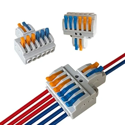 Image of Aiqeer 12 Pcs KV426 Lever Nut Wire Connectors, 2 in 6 Out 8 Ports Conductor Compact Cable Clamp Terminal Block Quick Spring Connector