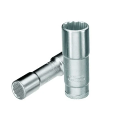 Image of GEDORE Long socket, 3/8&quot; 10 mm drive, Bi hex, 22 AF, D 30 L 22, Chrome plated steel