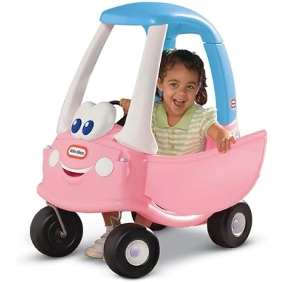 Image of Little Tikes Princess Cozy Coupe Car Ride On with Real Working Horn, Clicking Ignition Switch, &amp; Fuel Cap