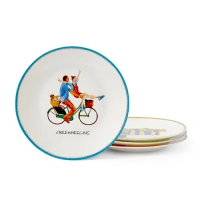 Image of Spode KIT KEMP Doodles Set of 4 Tidbit Plates