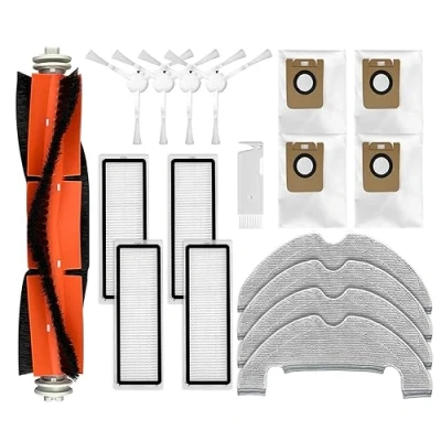 Image of Liveryde Replacement Parts Compatible with Dreame D10 Plus, Z10 Pro, L10 Plus Robot Vacuum Cleaner Accessories, 1 Main Brush, 4 Side Brushes, HEPA Filters, Wipes, Dust Bags