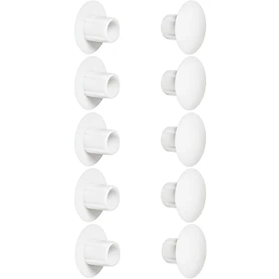 Image of cyclingcolors 10 x Cover Caps Plastic Blind Hole Stopper Blanking Plug Furniture Diameter 5 mm (10 mm) White RAL 9010