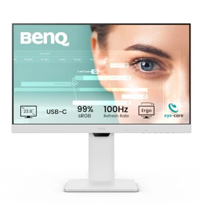 Image of BenQ GW2486TC 24&quot; IPS 1080p Home Office Monitor, FHD, USB C (65W power delivery), 100Hz, Eye Care, Ergo design, hub, daisy chain, high refresh rate, 99% sRGB, HDMI, Display Port, TÜV Certified
