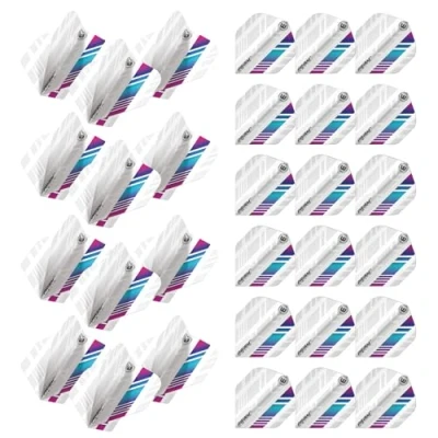 Image of WINMAU Prism Delta Stripe Design Extra Thick Dart flights 10 sets per pack (30 in total) (White &amp; Purple)