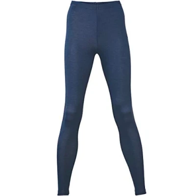 Image of Engel, Thermal Leggings, Organic Merino Wool, Mulberry Silk Base Layer (UK 18/20 EU 46/48, Navy)