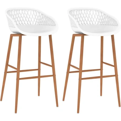 Image of vidaXL Bar Chairs 2 pcs White