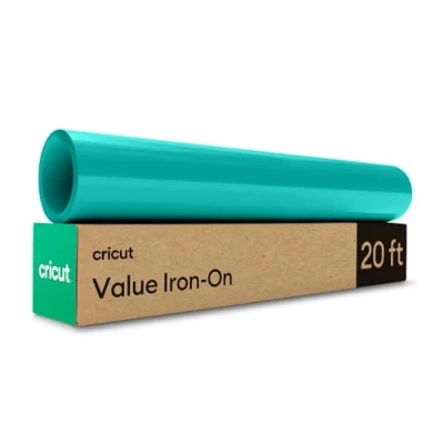 Image of Cricut Iron On Teal 6m (20ft) Heat Transfer Vinyl Roll for use with All Cutting Machines