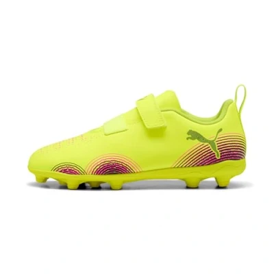 Image of PUMA Future 8 Play V FG/AG RB JR Soccer Shoe, Yellow Alert Black Sun Struck, 1.5 UK Child