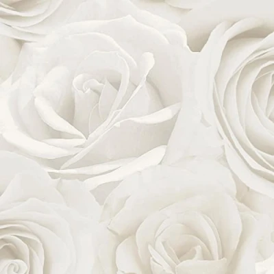 Image of Melany Rose Floral Wallpaper World of Ideal for Lounges, Bedrooms, Dining Rooms and Hallways (Ivory/Cream)