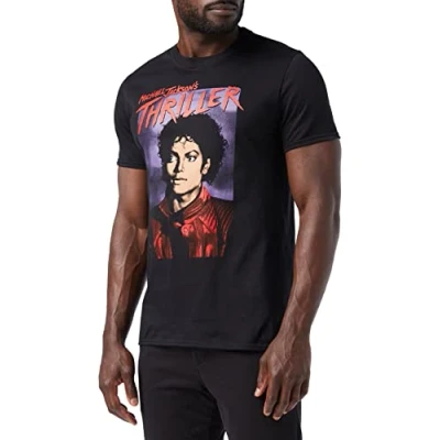 Image of Rockoff Trade Men&#039;s Michael Jackson Thriller Pose T Shirt, Black (Black Black), Medium (Size:Medium)