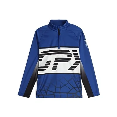 Image of Spyder Boys&#039; Web Half Zip T Neck, Electric Blue