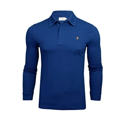 Image of Farah Mens Polo Shirt Blue Peony XXL