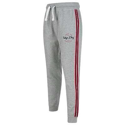 Image of Tokyo Laundry Taper Cuffed Joggers with Tape Detail in Light Grey Marl XXL