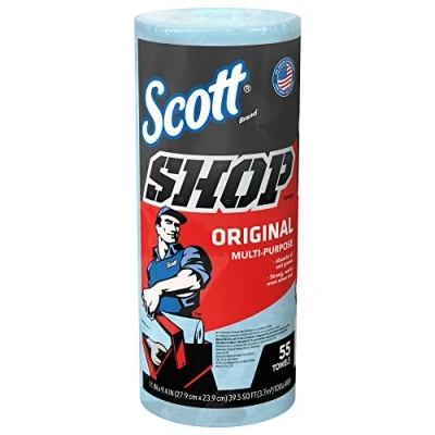 Image of Scott Shop Towels Original 75130 Heavy Duty Blue 1 Roll x 55 Disposable