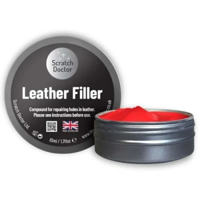 Image of Scratch Doctor Leather Filler Repair Compound Fill Holes Cracks Scratches Scuffs on Furniture Car Seats Shoes and Bags (Red, 10ml)