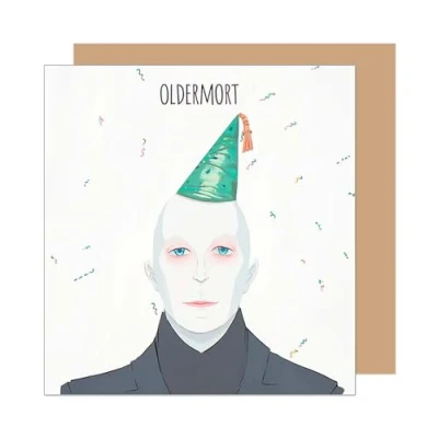 Image of Edition Seidel Premium Square Birthday Card with Envelope. Happy Saying for Husband, Wife, Boyfriend, Girlfriend, Oldermort Funny (GQ405 SW025)