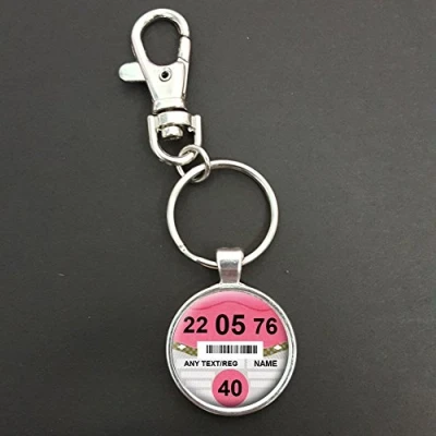 Image of Personalised Car Tax Disc Pendant On A Spring Hook Keyring Bag Tag Ideal Birthday Gift N406